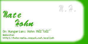 mate hohn business card